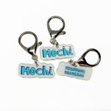 Blue 3D Handwriting Font - 2x Tags Dog Name Tags by Bashtags