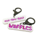 Pink 3D Handwriting Font - 2x Tags Dog Name Tags by Bashtags