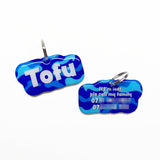 Camo Arctic Sky Rock-Sugar Font - 2x Tags Dog Name Tags by Bashtags