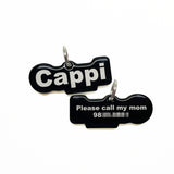 Black Arial Bold - 2x Tags Dog Name Tags by Bashtags