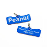 Electric Blue Arial Bold - 2x Tags Dog Name Tags by Bashtags