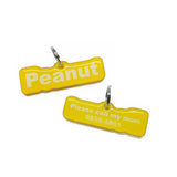 Golden Yellow Arial Bold - 2x Tags Dog Name Tags by Bashtags