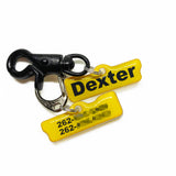 Golden Yellow Arial Bold - 2x Tags Dog Name Tags by Bashtags