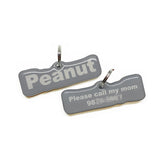 Grey Arial Bold - 2x Tags Dog Name Tags by Bashtags