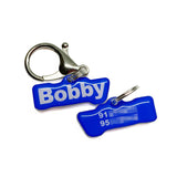 Steel Blue Arial Bold - 2x Tags Dog Name Tags by Bashtags