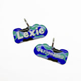 Camo Blue Pine Rock-Sugar Font - 2x Tags Dog Name Tags by Bashtags
