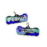 Camo Blue Pine Rock-Sugar Font - 2x Tags Dog Name Tags by Bashtags