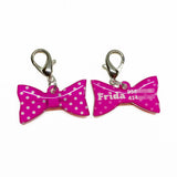 Big Polka Cerise Pink - 2x Tags Dog Name Tags by Bashtags
