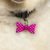 Big Polka Cerise Pink - 2x Tags Dog Name Tags by Bashtags
