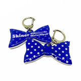 Big Polka Navy Blue - 2x Tags Dog Name Tags by Bashtags