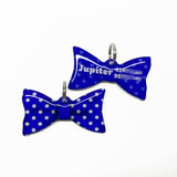 Big Polka Navy Blue - 2x Tags Dog Name Tags by Bashtags
