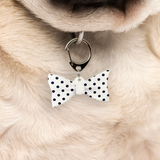 Big Polka White - 2x Tags Dog Name Tags by Bashtags