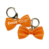Faded Polka Dots Orange - 2x Tags Dog Name Tags by Bashtags