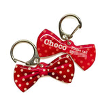 Round Club Polka Dots Red - 2x Tags Dog Name Tags by Bashtags