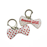 Round Club Polka Dots White - 2x Tags Dog Name Tags by Bashtags