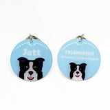 Border Collie - 2x Tags Dog Name Tags by Bashtags