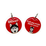Siberian Husky - 2x Tags Dog Name Tags by Bashtags