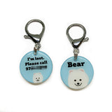 Pomeranian (white) - 2x Tags Dog Name Tags by Bashtags