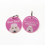 Poodle (White) - 2x Tags Dog Name Tags by Bashtags