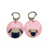 Pug - 2x Tags Dog Name Tags by Bashtags