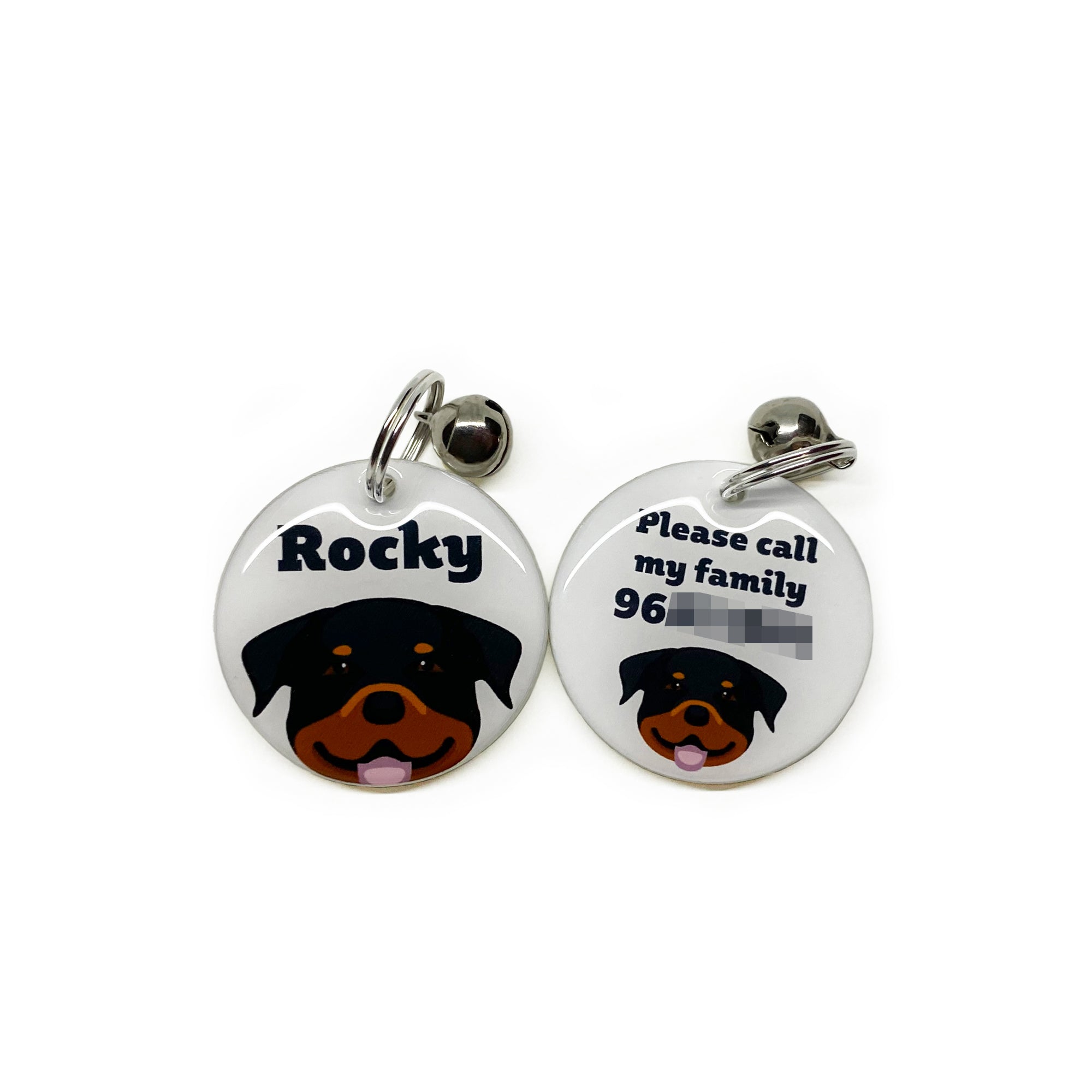 Rottweiler - 2x Tags Dog Name Tags by Bashtags