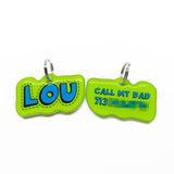 Green+Blue Superhero Comics - 2x Tags Dog Name Tags by Bashtags