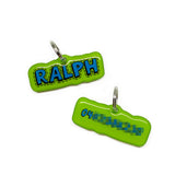 Green+Blue Superhero Comics - 2x Tags Dog Name Tags by Bashtags