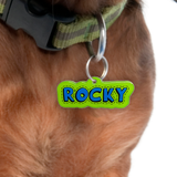 Green+Blue Superhero Comics - 2x Tags Dog Name Tags by Bashtags