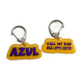 Orange + Purple Superhero Comics - 2x Tags Dog Name Tags by Bashtags