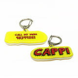 Yellow + Red Superhero Comics - 2x Tags Dog Name Tags by Bashtags