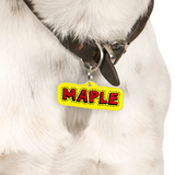 Yellow + Red Superhero Comics - 2x Tags Dog Name Tags by Bashtags