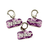 Camo Flamingo Blush Rock-Sugar Font - 2x Tags Dog Name Tags by Bashtags