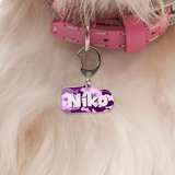 Camo Flamingo Blush Rock-Sugar Font - 2x Tags Dog Name Tags by Bashtags