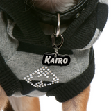 Black Goofy Font - 2x Tags Dog Name Tags by Bashtags