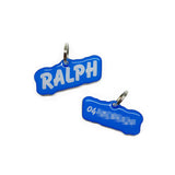 Electric Blue Goofy Font Dog Name Tags by Bashtags