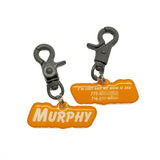 Orange Goofy Font Dog Name Tags by Bashtags