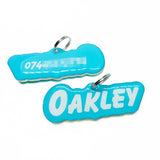 Sea Blue Goofy Font - 2x Tags Dog Name Tags by Bashtags
