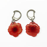 English Vermilion Hibiscus - 2x Tags Dog Name Tags by Bashtags