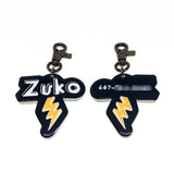 Black + Orange Lightning Bolt - 2x Tags Dog Name Tags by Bashtags