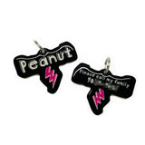 Black + Vivid Pink Lightning Bolt - 2x Tags Dog Name Tags by Bashtags