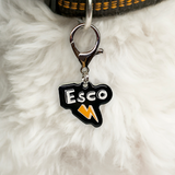Black + Orange Lightning Bolt - 2x Tags Dog Name Tags by Bashtags