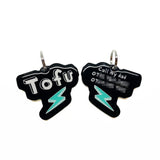 Black + Verdigris Lightning Bolt - 2x Tags Dog Name Tags by Bashtags