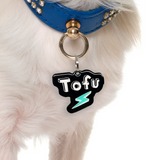 Black + Verdigris Lightning Bolt - 2x Tags Dog Name Tags by Bashtags
