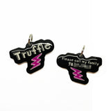 Black + Vivid Pink Lightning Bolt - 2x Tags Dog Name Tags by Bashtags