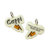 Linen + Carrot Lightning Bolt - 2x Tags Dog Name Tags by Bashtags