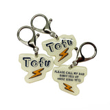 Linen + Carrot Lightning Bolt - 2x Tags Dog Name Tags by Bashtags