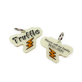 Linen + Carrot Lightning Bolt - 2x Tags Dog Name Tags by Bashtags