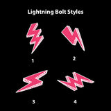 Black + Vivid Pink Lightning Bolt - 2x Tags Dog Name Tags by Bashtags