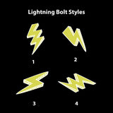 Black + Mustard Green Lightning Bolt - 2x Tags Dog Name Tags by Bashtags