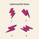 Linen + Magenta Lightning Bolt - 2x Tags Dog Name Tags by Bashtags